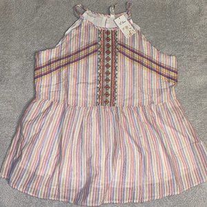 Stripped cinched waist Tank Top